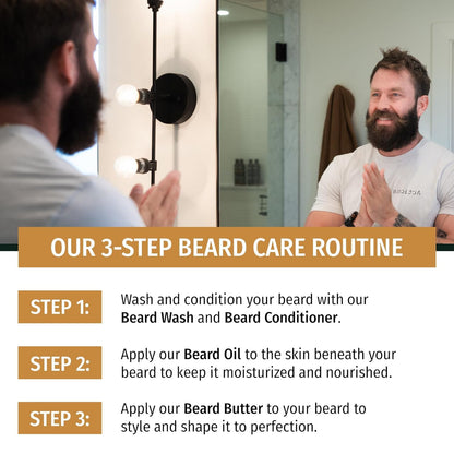 Beard Oil, 1 Fl Oz - Premium All-Natural Jojoba - Made in the USA - Hair and Skin Care for Men with Dry, Flaky Patches | Executive Scent - Cedar, Vanilla