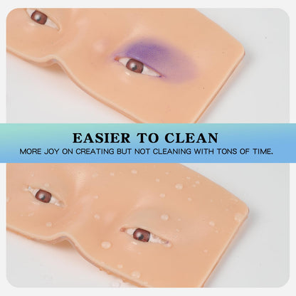 Makeup Practice Face Board, 3D Reusable Silicone Make up Mannequin Face with 5PCS Makeup Brush, Eye Make up Practice Board for Beginner or Professional Enthusiasts