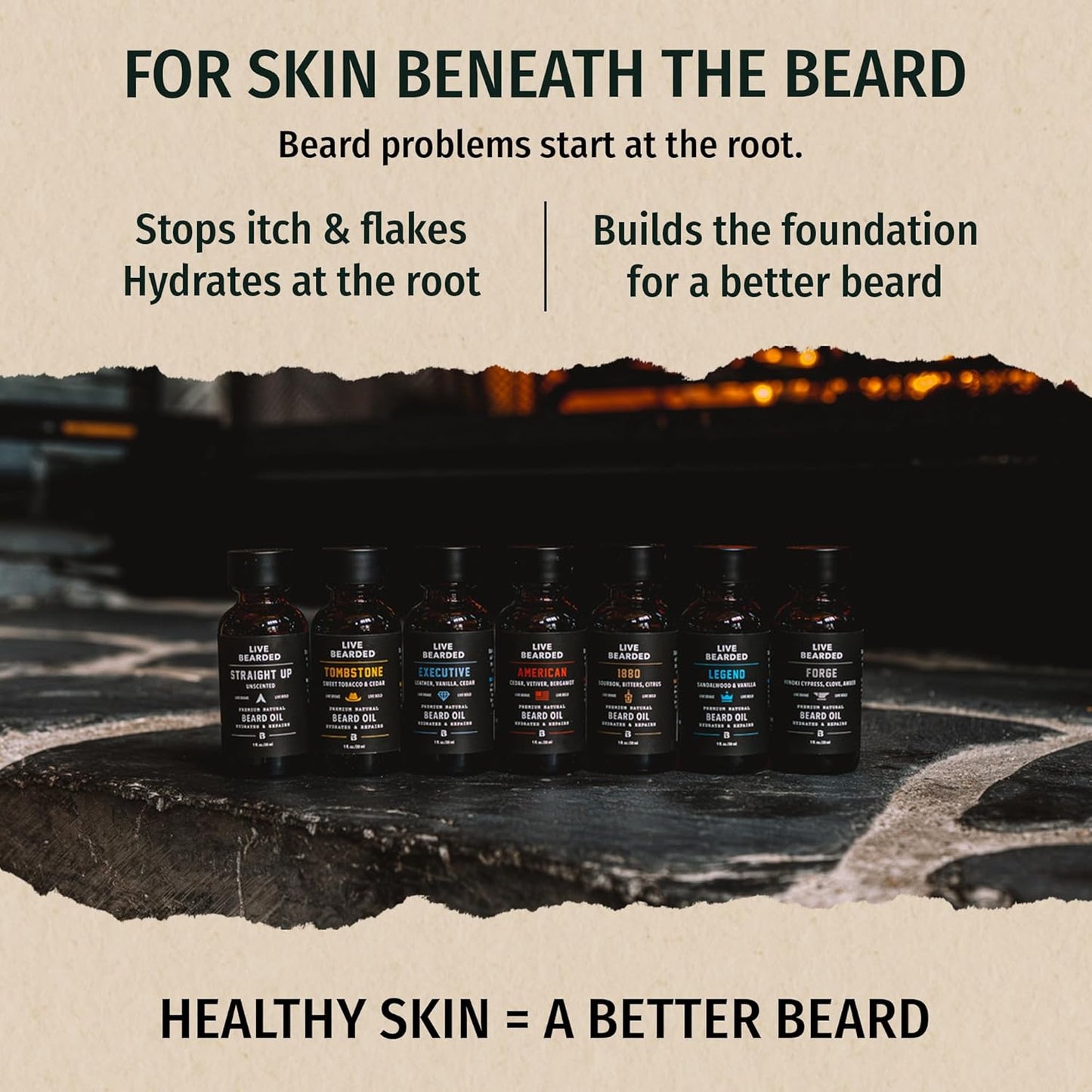 Beard Oil, 1 Fl Oz - Premium All-Natural Jojoba - Made in the USA - Hair and Skin Care for Men with Dry, Flaky Patches | Executive Scent - Cedar, Vanilla