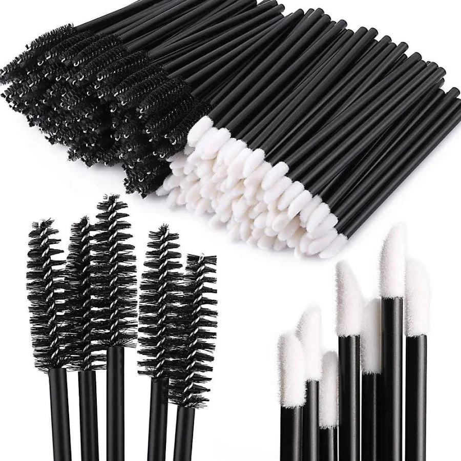 400 Spoolies Mascara Wand and Lip Brush Disposable Lash Brushes for Eyelash Extensions, Lipstick Lip Gloss Wands Applicator Tool (Pink)