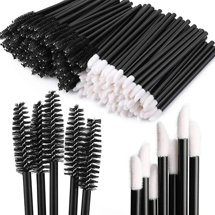 400 Spoolies Mascara Wand and Lip Brush Disposable Lash Brushes for Eyelash Extensions, Lipstick Lip Gloss Wands Applicator Tool (Pink)